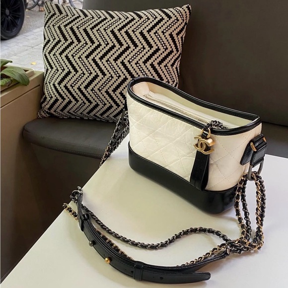CHANEL Handbags - Chanel Small Gabrielle Black and White